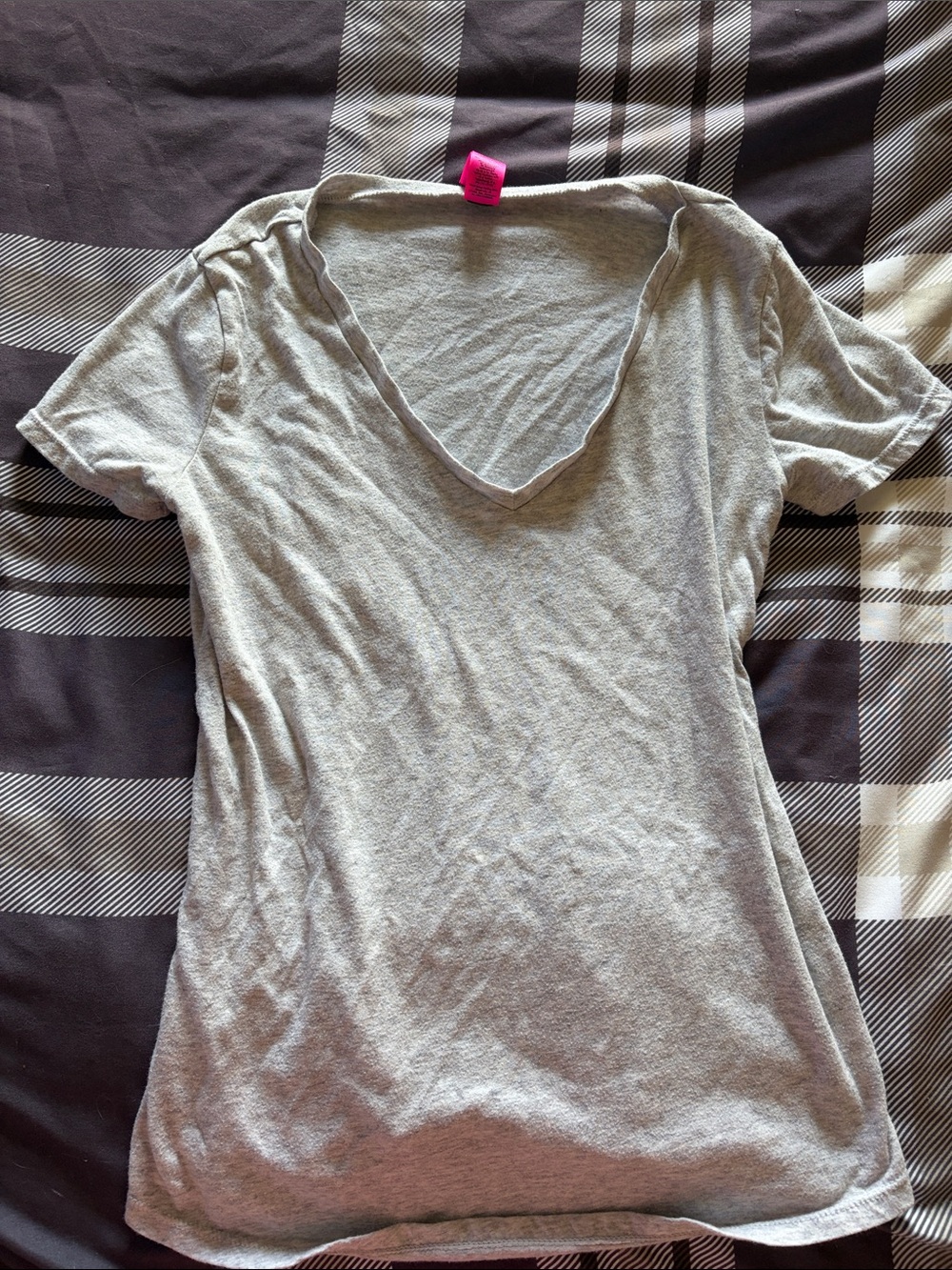 La SENZA Light Gray V-Neck Short Sleeve Tee